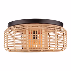 Plafonnier - BRILLIANT - Crosstown - 45cm - Bois clair et noir - 1x E27 40W
