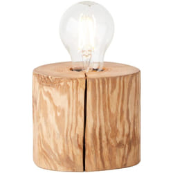 Lampe, lampe de table Trabo 10cm pin teinté, bois, 1x A60, E27, 25W, lampes normales (non incluses), a ++ - Brilliant
