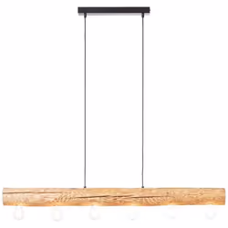 Suspension - BRILLIANT - Trabo - 6 flammes - Bois massif - Dimmable avec lampes LED