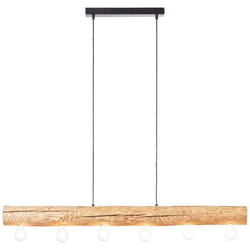 Suspension - BRILLIANT - Trabo - 6 flammes - Bois massif - Dimmable avec lampes LED