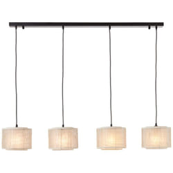 Odar suspension 4-flammes noir/beige 4x A60, E27, 42W, adapté aux lampes normales (non incluses) - Brilliant