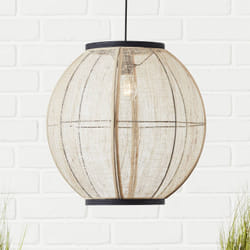 Suspension - BRILLIANT - Tanah - 47cm - Noir - Métal/Bambou - E27