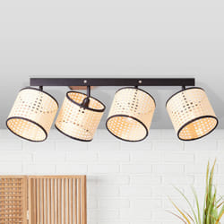 Spot bar Wiley 4 flammes - BRILLIANT - Bois clair - Noir - LED - Articulé
