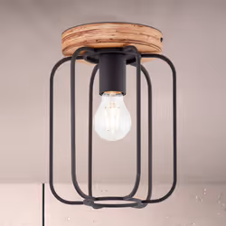 Plafonnier Tosh 20cm bois antique - corindon noir - BRILLIANT - LED - Campagne