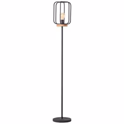 Lampadaire Tosh 1 flamme - BRILLIANT - Bois antique - Corindon noir - E27 - Vintage