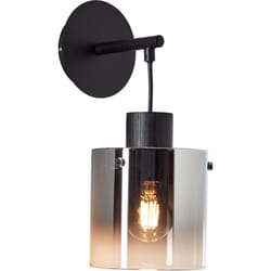 Lampe Simonis applique murale noir/verre fumé aluminium noir 1x A60, E27, 52 w - Brilliant