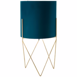 Lampadaire - BRILLIANT - Atami - Laiton brossé-pétrole - 1x E27 - 58 cm - Design contemporain