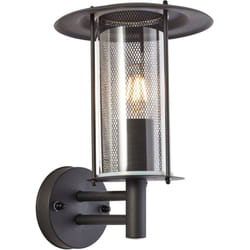 Lamp Detroit applique d'extérieur sur pied noir métal mat/verre noir 1x A60, E27, 20 w - Brilliant