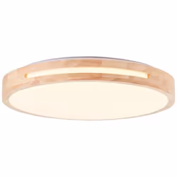 Plafonnier LED - BRILLIANT - Woodbury - 39cm - Bois clair-blanc - 24W intégrée