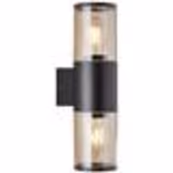 Applique extérieure SERGIORO - BRILLIANT - noir depoli - 2xE27 20W - aluminium/plastique - IP44