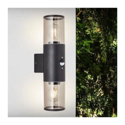 Brilliant - Applique extérieure sergioro 2L avec détecteur - noir depoli - aluminium/plastique - IP44