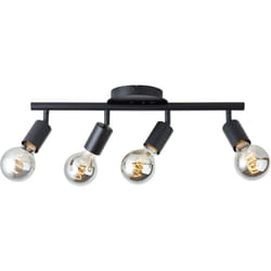 Brilliant - Lampe Tiffany spot tube 4 lampes noir noir mat 4x A60, E27, 28 w