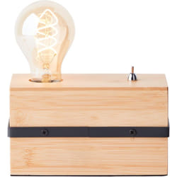 Brilliant - Lamp Benny lampe de table noir mat/métal naturel marron 1x A60, E27, 40 w