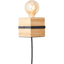 Brilliant - lamp Benny applique murale noir mat/aluminium naturel marron 1x A60, E27, 40 w