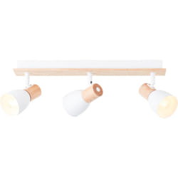 Brilliant - Daintree spot bar 3-flammes blanc/naturel, métal/bois, 3x D45, E14, 28 w