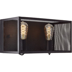 Brilliant lamp Applique Maze à 2 lampes métal corindon noir/bambou noir 2x A60, E27, 40 W