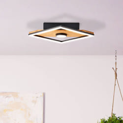 Plafonnier LED - BRILLIANT - Woodbridge - 25x25cm - Bois-Noir - 18W - 1600lm
