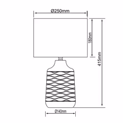 Lampe à poser - BRILLIANT - Ilysa - 42cm - Céramique-Métal-Textile - 1x E14 40W