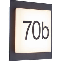 Applique murale d'extérieur led brillante Sten Lampe d'extérieur led, numéros de maison, 18x18 cm, 1100 lm, 3000 k, blanc/noir