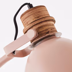 Lampadaire - BRILLIANT - Erena - 15m - Rose clair - Métal et bois - Interrupteur au pied