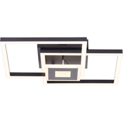 BRE-Light Plafonnier LED Bray 40x40cm noir Métal, plastique LED 22 W intégrée (flux lumineux : 2900lm, couleur de la lumière : 3000K)