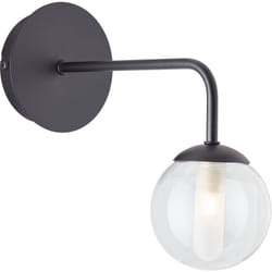 Brilliant - Lamp Gitse applique murale noir/métal transparent noir 1x QT14, G9, 20 w