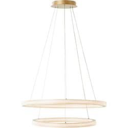 Brilliant - Suspension led Calvi 80cm or mat aluminium/plastique télécommande Dimmable en interne via la télécommande led 82 w intégrée (flux