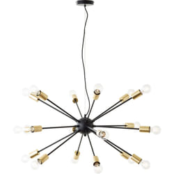 Dree suspension 90cm noir mat/laiton métal 18x A60, E27, 40 w, adapté à une lampe normale (non incluse) - Brilliant