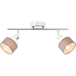 Lampe Brilliant Naples spot tube 2 lampes chrome/gris/blanc gris métal 2x D45, E14, 28 W