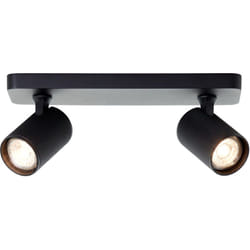 Brilliant - Lampe Spot barre led Marty 2 ampoules sable noir métal noir 2x GU10, 10 w, ampoules led incluses et remplaçables