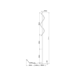 Lampadaire - BRILLIANT - Eunice - 15m - Noir mat - LED 16W intégré