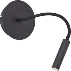 Brilliant - lampe Jutta led spot mural avec bras flexible et interrupteur sable noir métal/plastique noir 4,1 w led intégrée