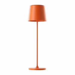 La lampe a poser KAAMI BRILLIANT est une lampe d'extérieur LED rechargeable USB de 2W, de couleur orange, en métal et plastiq ...