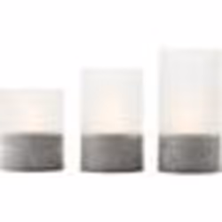 Lot 3 Lampes à poser LED BOUGIE BRILLIANT - 2500K - Plastique et verre - Gris et blanc mat