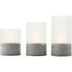 Lot 3 Lampes à poser LED BOUGIE BRILLIANT - 2500K - Plastique et verre - Gris et blanc mat