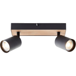 Brilliant - Spot de plafond brillant Jello Wood spot bar, orientable, 15x24x8 cm, GU10, 345lm, 3000K, métal/bois