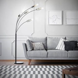 Lampadaire - BRILLIANT - Glasini - 5 ampoules E14 - Verre fumé noir - Design contemporain