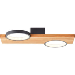 Brilliant - Lampe Cheesy Plafonnier led 40x25cm noir mat/brun bois 14 w led intégrée