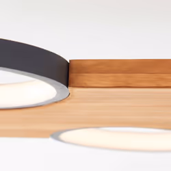 Plafonnier LED - BRILLIANT - Cheesy - 55x35cm - Noir Mat - Bois Durable - 28W