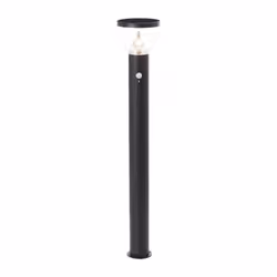 Potelet extérieur Brilliant tulip - led et solaire - Détecteur de mouvement - Acier inoxydable et plastique - 4 w - Noir