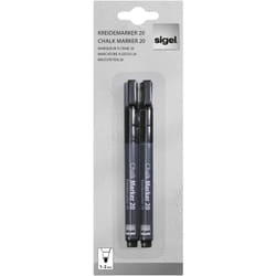 Sigel - BA177 BA177 Marqueur craie noir 1 mm, 2 mm