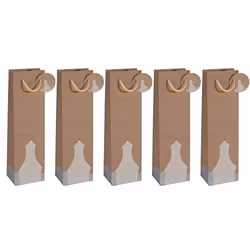 SIGEL GT051 SAC CADEAU BOUTEILLE BRUN 10 X 35 CM GT051-5