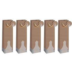 SIGEL GT051 SAC CADEAU BOUTEILLE BRUN 10 X 35 CM GT051-5