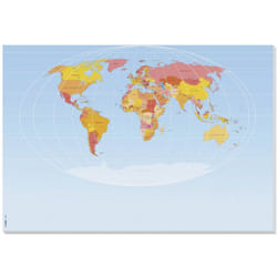 World Map HO560 Sous-main vierge multicolore (l x h) 595 mm x 410 mm - Sigel