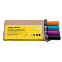 Sigel BA011 marqueur 4 pièce(s) Noir, Magenta, Orange, Turquoise