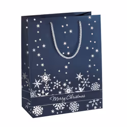 Sigel GT110, Sac emballage cadeau, Bleu, Argent, Image, Carton, Noël, Noël