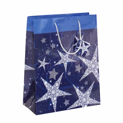 Sigel GT025, Sac emballage cadeau, Bleu, Argent, Image, Papier, Noël, 157 g/m²