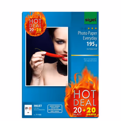 Sigel T1155, Hautement brillant, 195 g/m², Jet d'encre, A4, 45 feuilles