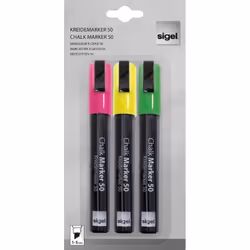 Sigel GL182, 3 pièce(s), Vert, Rose, Jaune, Pointe biseautée, Noir, Vert, Rose, Jaune, Noir, 1 mm