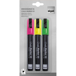 Sigel GL182 marqueur 3 pièce(s) Pointe biseautée Vert, Rose, Jaune